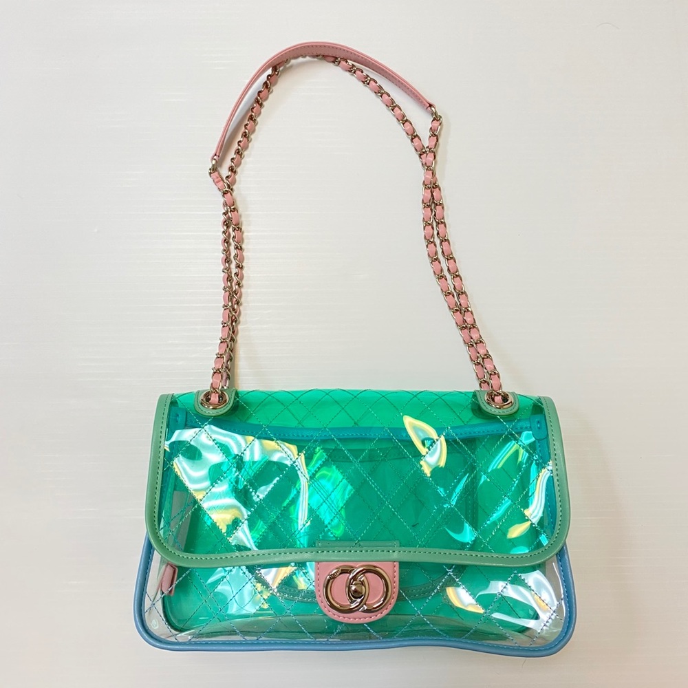 Toyboy Multi Colored Clear Plastic Purse